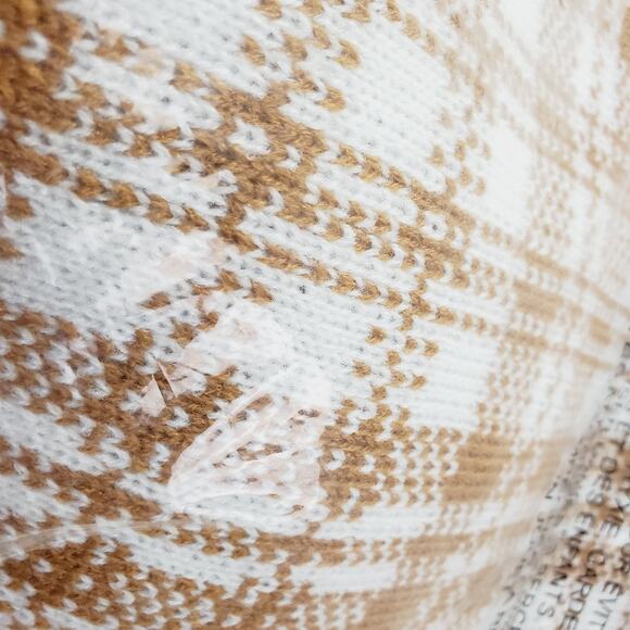 Timberland Tan Buffalo Plaid Scarf 64" LONG 10” WIDE Brown Check Winter Warm New - Picture 9 of 9